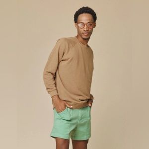 JUNGMAVEN Sierra Raglan Crewneck Hemp Cotton Blend Sweatshirt in Coyote Brown